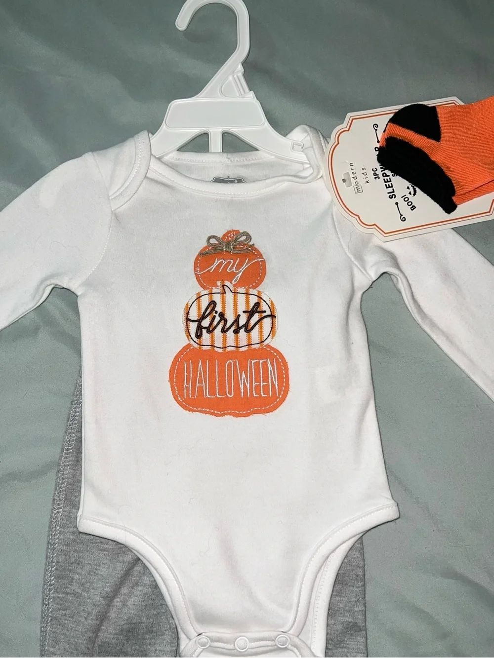 Modern Kids My First Halloween 3pc Pajama Set Bodysuit Pants Socks NWT